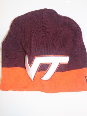 New Era Virginia Tech Hokies Cuffed Knit Beanie Hat Maroon Orange